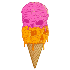 Skulls Ice Cream Sugar Cone Sticker