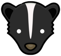 Skunk Head Hand Drawn Icon Sticker