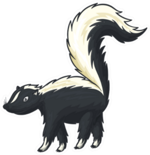 Skunk Isolated American Mammal Sticker