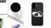 Skunk Meets A Chihuahua Dog Sticker on a Phone (New) example