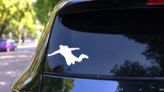 Sky Diver Sticker on a Rear Car Window (New) example