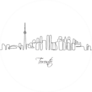 Skyline Cityscape Continuous One Line Drawing Toronto Sticker