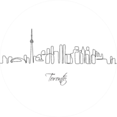 Skyline Cityscape Continuous One Line Drawing Toronto Sticker