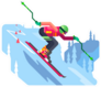 Slalom Downhill Skiing Sticker