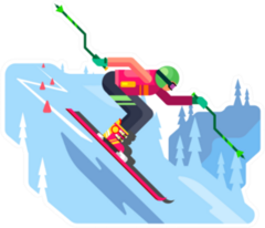 Slalom Downhill Skiing Sticker
