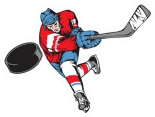 Slap Shot Hockey Illustration Sticker
