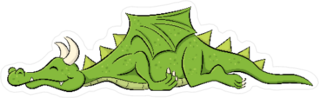 Sleeping Cartoon Dragon Sticker