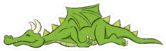 Sleeping Cartoon Dragon Sticker