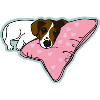 Sleeping Jack Russell Sticker