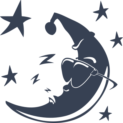Sleeping Moon With Stars And Glasses Sticker