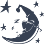 Sleeping Moon With Stars And Glasses Sticker
