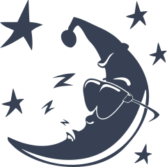 Sleeping Moon With Stars And Glasses Sticker