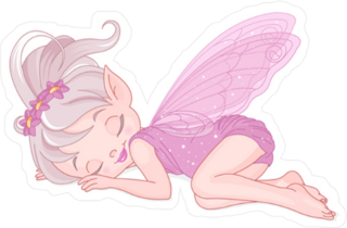 Sleeping Pink Fairy Sticker