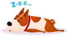 Sleeping Puppy Sticker