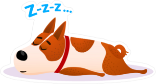 Sleeping Puppy Sticker