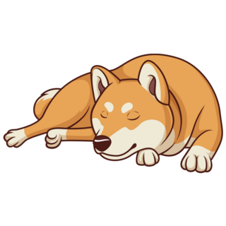 Sleeping Shiba Inu Sticker