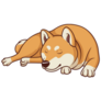 Sleeping Shiba Inu Sticker