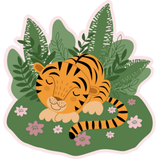 Sleeping Tiger Cub Sticker