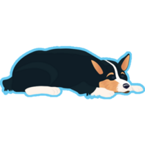 Sleeping Tricolor Corgi Sticker