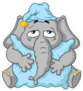 Sleepy Cartoon Elephant Sticker
