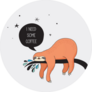Sleepy Sloth Wanting Coffee Sticker