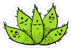 Sleepy Succulent Cartoon Sticker