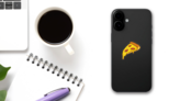 Slice of Pepperoni Pizza Sticker on a Phone (New) example