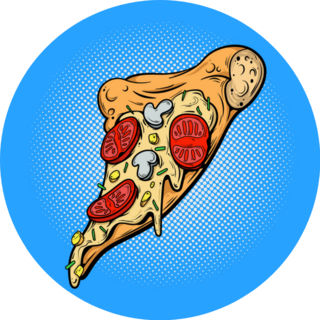 Slice Of Pizza In Comic Book Style Sticker