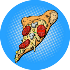 Slice Of Pizza In Comic Book Style Sticker