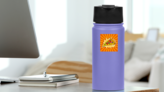 Slice Of Pizza Pop Art Sunburst Sticker on a Water Bottle (New) example