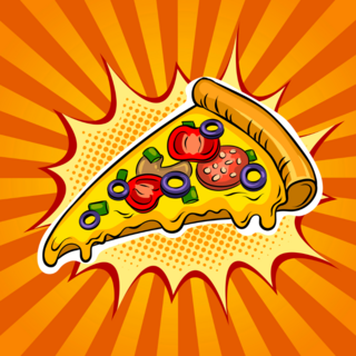 Slice Of Pizza Pop Art Sunburst Sticker