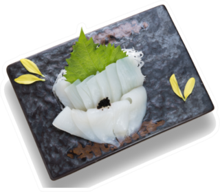 Sliced Japanese Food Squid Sashimi Dinner Sticker