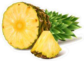 Sliced Tropical Pineapple Sticker