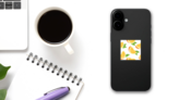 Slices Of Orange Pattern Sticker on a Phone (New) example