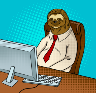 Sloth Animal Office Worker Sticker