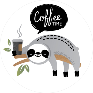 Sloth Coffee Time Sticker