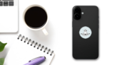 Sloth In The Lotus Yoga Pose Sticker on a Phone (New) example
