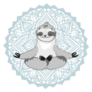 Sloth In The Lotus Yoga Pose Sticker