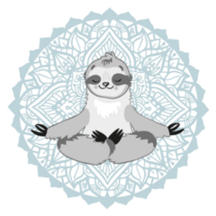 Sloth In The Lotus Yoga Pose Sticker
