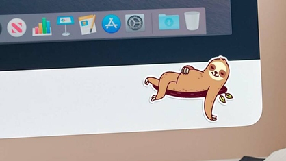 Sloth Mac Apple Computer Sticker