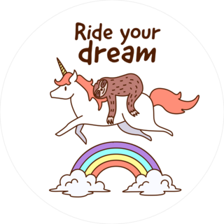 Sloth Riding Unicorn Ride Your Dream Sticker