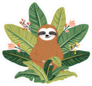Sloth Sitting Among Greenery Sticker