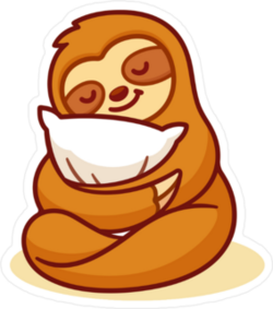 Sloth Sleeping With Pillow Sticker