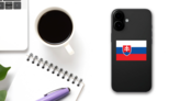 Slovakia Flag Sticker on a Phone (New) example