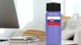 Slovakia Flag Sticker on a Water Bottle (New) example