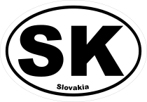 Slovakia Sk Oval Sticker