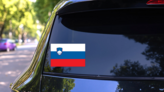 Slovenia Flag Sticker on a Rear Car Window (New) example