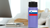 Slovenia Flag Sticker on a Water Bottle (New) example