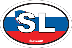 Slovenia Sl Flag Oval Sticker