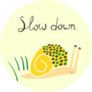 Slow Down Yellow Snail Sticker